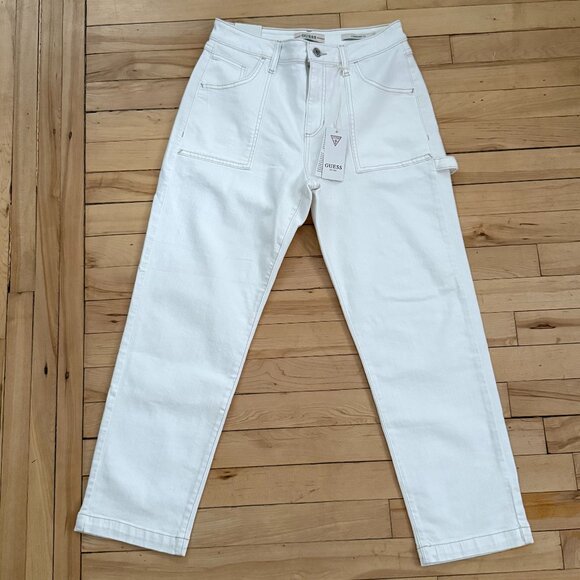 Guess "High Rise - Carpenter" White Ankle Jean, 29 - Picture 2 of 6